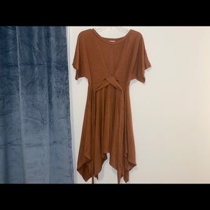 Cross Tie Dress in Tobacco
